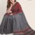 Davy Grey & Red Handlooms Silk Saree MS535