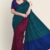 Red & Greenish Blue Handlooms Silk Saree JS791