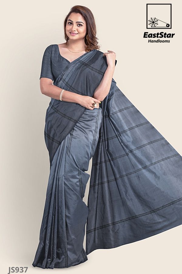 Siya Ash Green Soft Banarasi Silk Saree With Attractive Blouse – Zariknyaa
