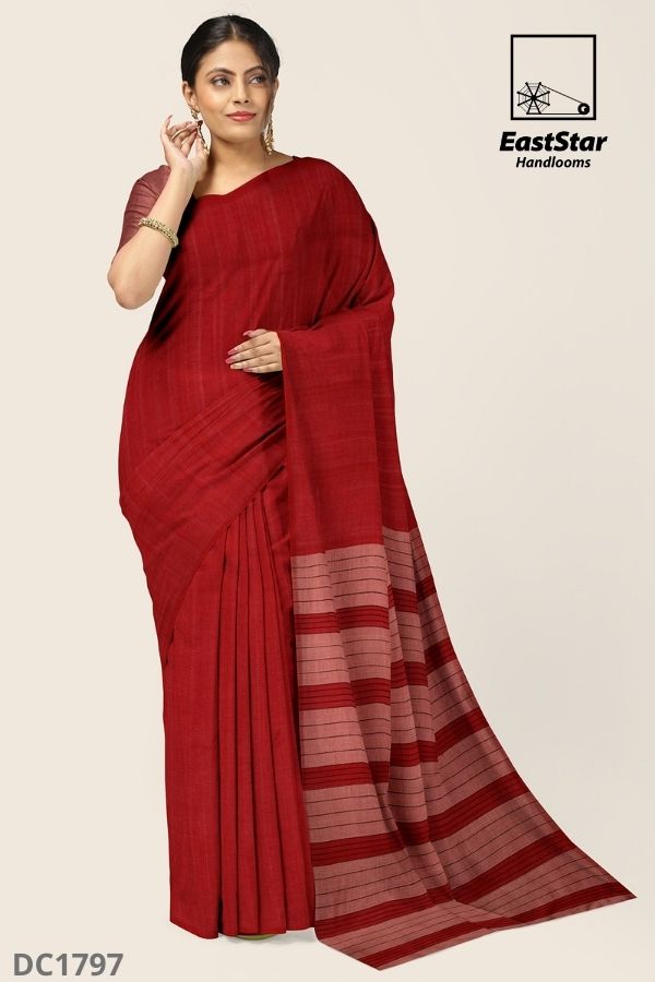 Red Handlooms Cotton Saree DC1797 East Star Handlooms