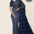 Navy Blue & Ash Handlooms Silk Saree JS1676