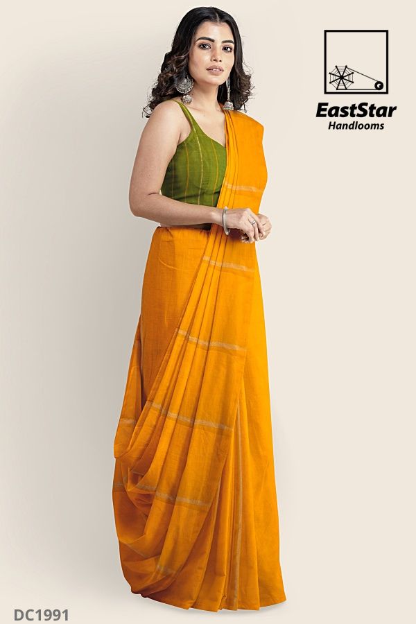 Orange Handlooms Cotton Saree DC1991