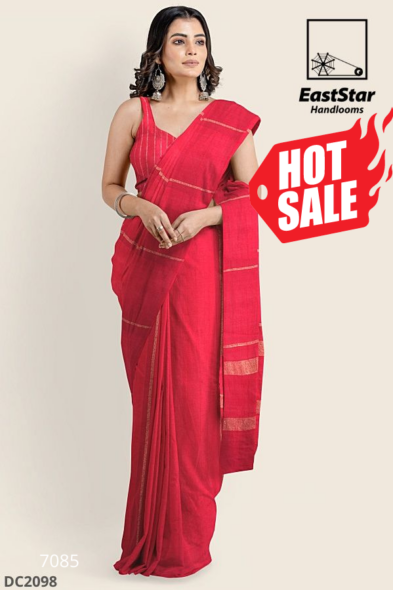 Red Handlooms Cotton Saree DC2098
