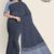 Dark Grey Handlooms Glossy Cotton Saree G2572