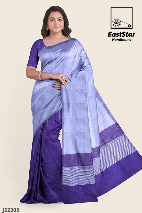 Ash and Purple Handlooms Silk Saree JS2305 Ash and Purple Handlooms Silk Saree JS2305