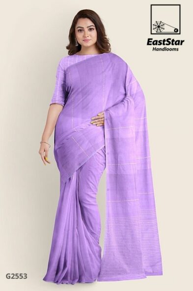 Bright Purple Cotton Saree G2553
