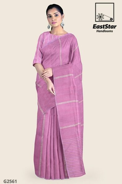 Pink Handlooms Glossy Cotton Saree G2561