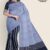 Black and Silver Glossy Cotton Handlooms Saree G2662