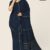 Navy Blue Handlooms Glossy Cotton Saree G2724