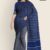 Ash & Blue Glossy Cotton Saree G2783