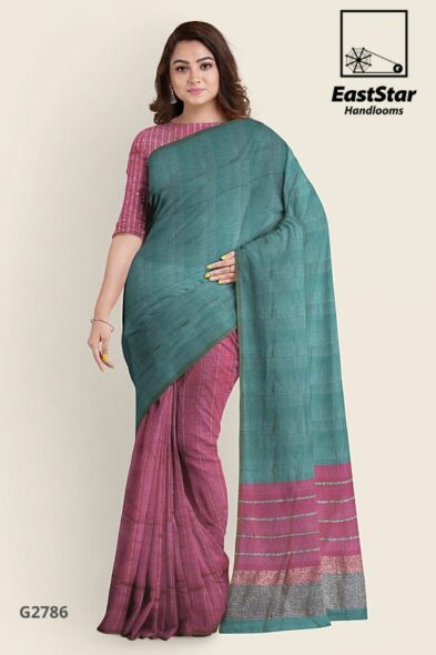 Sermon Pink Glossy Cotton Saree G2786