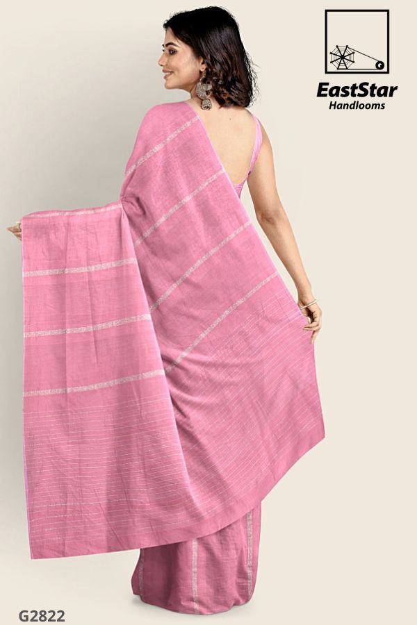 Pink Handlooms Glossy Cotton Saree G2822 East Star Handlooms
