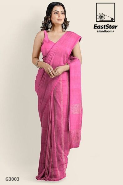 Pink Handlooms Glossy Cotton Saree G3003