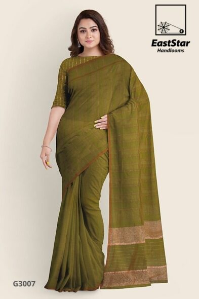 Green Handlooms Glossy Cotton Saree G3007