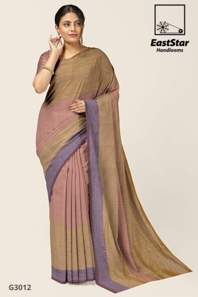 CreamShade Glossy Cotton Saree G3012