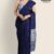 Dark Blue Glossy Cotton Saree G2989
