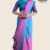 Pink And Blue Glossy Cotton Saree G3042