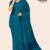 Deep Sea Blue Handloom Glossy Cotton Saree G3112
