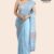 Blue Handloom Glossy  Cotton Saree G3144