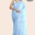 Light Blue Handloom Glossy Cotton Saree G3194