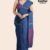 Blue Marron Handloom Glossy Cotton Saree G3369