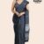 Dark Grey Handloom Glossy Cotton Saree G3565