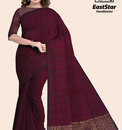 Marron Handloom Cotton Saree DC2508