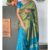 Blue And Green Handloom Silk Saree JS2865