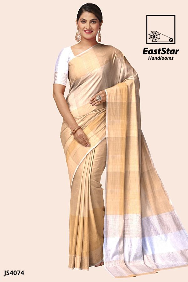 Light Beige Handloom Silk Saree JS4074 Light Beige Handloom Silk Saree JS4074