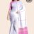 Pink white Handloom Cotton Saree DC2583