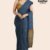 Dark Blue Handloom Glossy Cotton Saree G3447