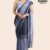 Black Grey Handloom Glossy Cotton Saree G3585