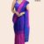blue pink handloom cotton saree DC2716