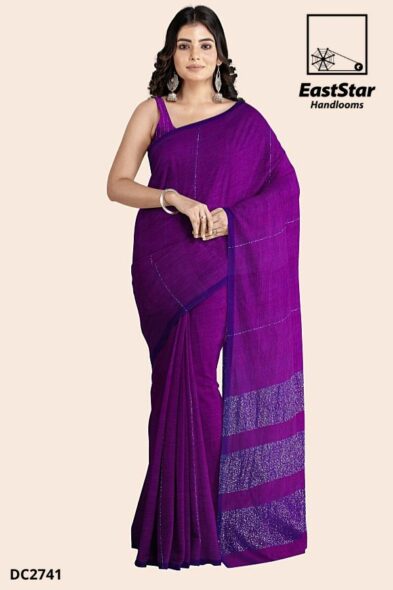 Purple Handloom Cotton Saree DC2741