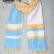 Blue White Yellow Handloom Silk Shawl ESS404