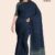 Dark Blue Handloom Glossy Cotton Saree G3443