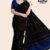Black Blue Handloom Silk Saree JS4164