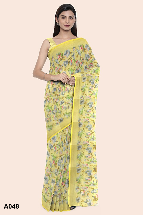 Yellow Indian Saree A048 Yellow Indian Saree A048