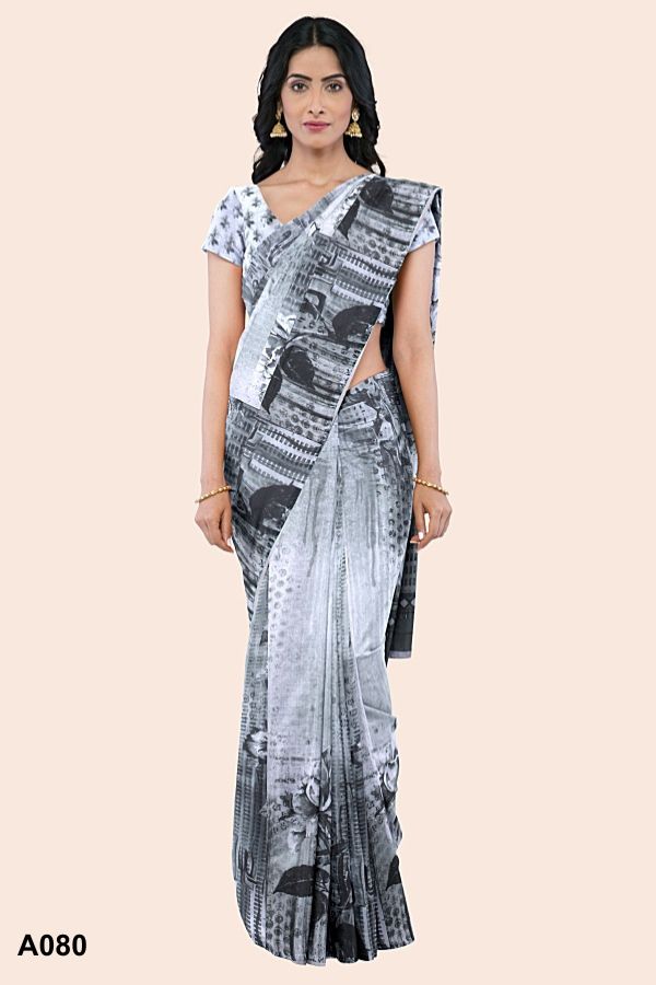 Green and White Indian Saree A080 Green and White Indian Saree A080