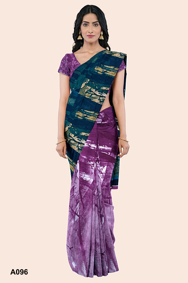 Green Purple Indian Saree A096 Green Purple Indian Saree A096