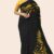 Yellow Black Batik Saree A131
