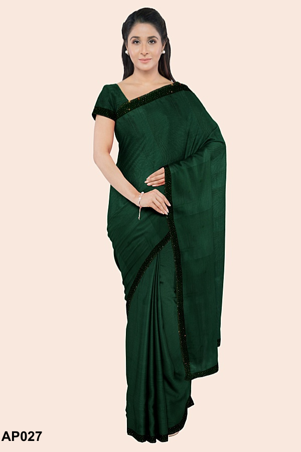 Dark Green Indian Saree AP027 Dark Green Indian Saree AP027