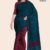 Green Marron Handloom Cotton Saree DC2615
