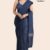 Deep Blue Glossy Cotton Handloom Saree G3510