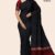 Black Marron Handloom Silk Saree JS4140