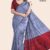 Grey Red Handloom Silk Saree JS4309
