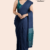 Blue Green Handloom Glossy Cotton Saree G3414