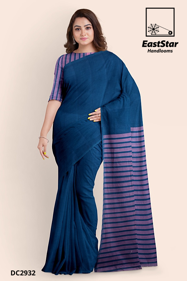 Blue Handloom Cotton Saree DC2932