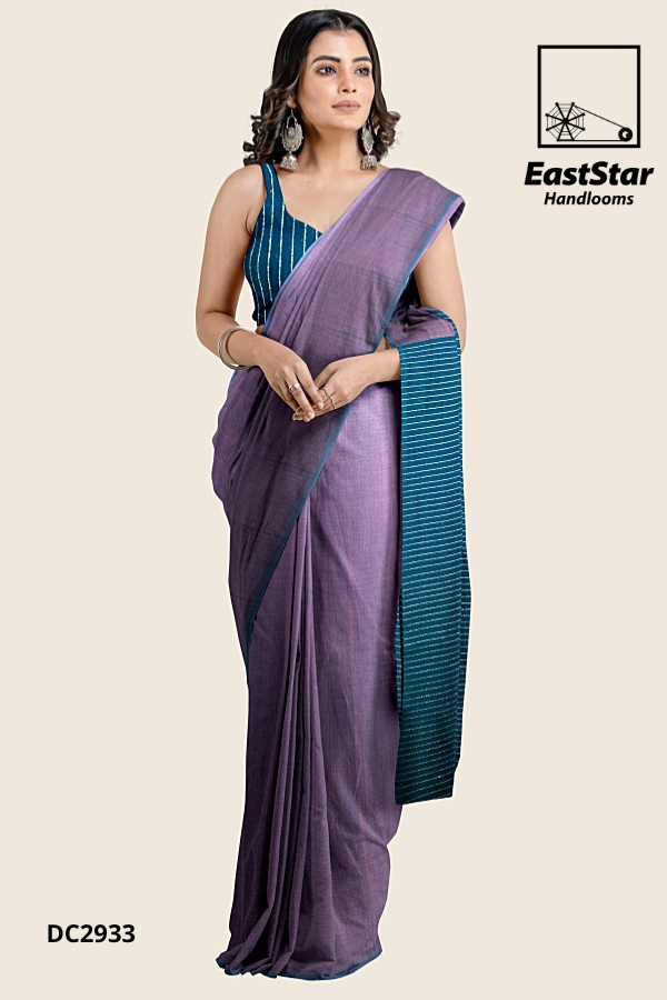 Purple Handloom Cotton Saree DC2933 Purple Handloom Cotton Saree DC2933