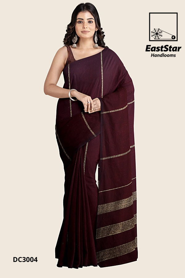 Maroon Handloom Cotton Saree DC3004 Maroon Handloom Cotton Saree DC3004